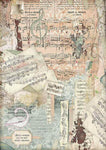 Stamperia Rice Paper A3 - "Musical Notes on Pastels"