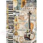 Stamperia Rice Paper A4 - "Music Violin"