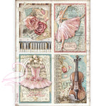 Stamperia Rice Paper A4 - "Passion Cards"