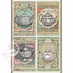 Stamperia Rice Paper A4 - "Tea Time"