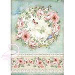 Stamperia Rice Paper A4 - "Roses and Butterfly" DFSA4445