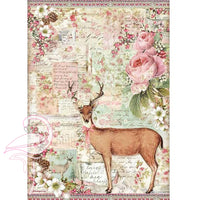 Stamperia Rice Paper A4 - "Christmas Deer" DFSA4474