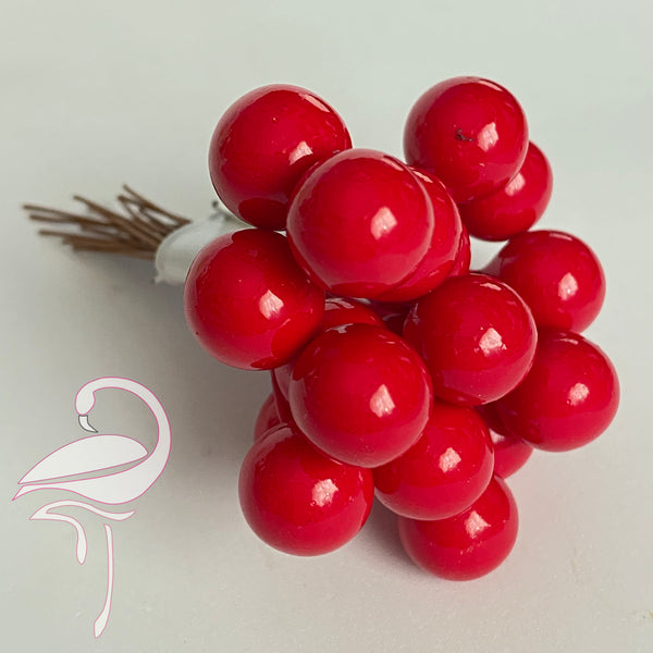 Stamens Berries Cherry Red 12mm - Pack of 20