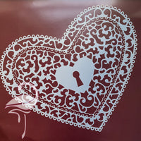 Stencil for mixed media "Heart with Key Hole" - 250 x 250mm