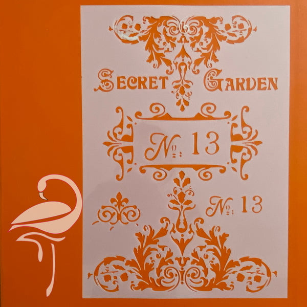 Large Stencil for mixed media " Secret Garden" - 210 x 297mm