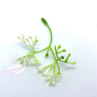 Plastic stems large white & green - 9.5mm x 5 pieces