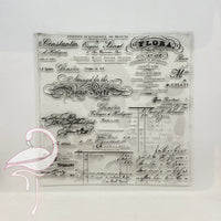 Silicone Stamps - Vintage Scripts - Size: 135 x 135mm