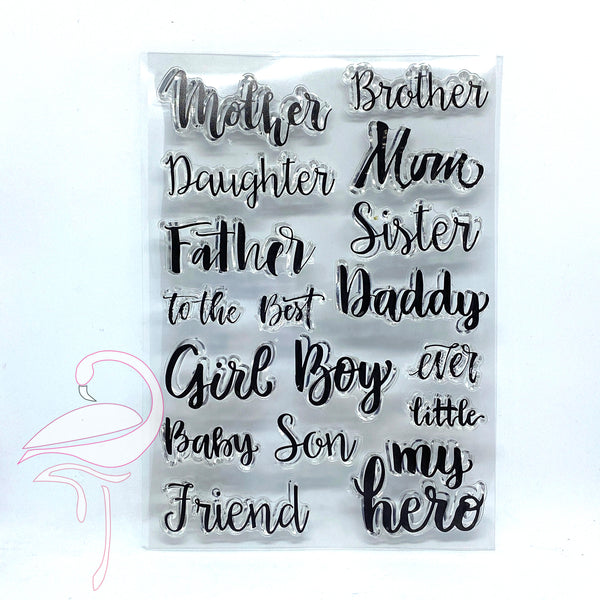 Silicone Stamps - Family Sentiments - 105 x 150mm