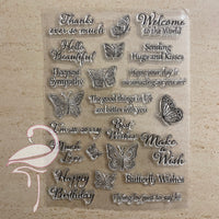 Silicone Stamps – Essential Sentiments with Butterflies