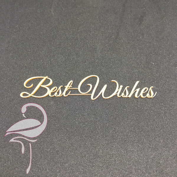 Best wishes - 94 x 20mm - white cardboard 1.5mm thick - Flamingo Craft
