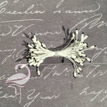 Stamens White with Black 3mm Pack of 40 pcs - Flamingo Craft