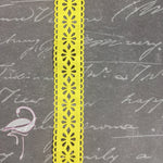 Ribbon - Cut-out floral pattern Yellow - 25mm x 1 yard