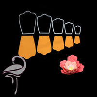 Die - Set of 5 petals for flower making - Flamingo Craft