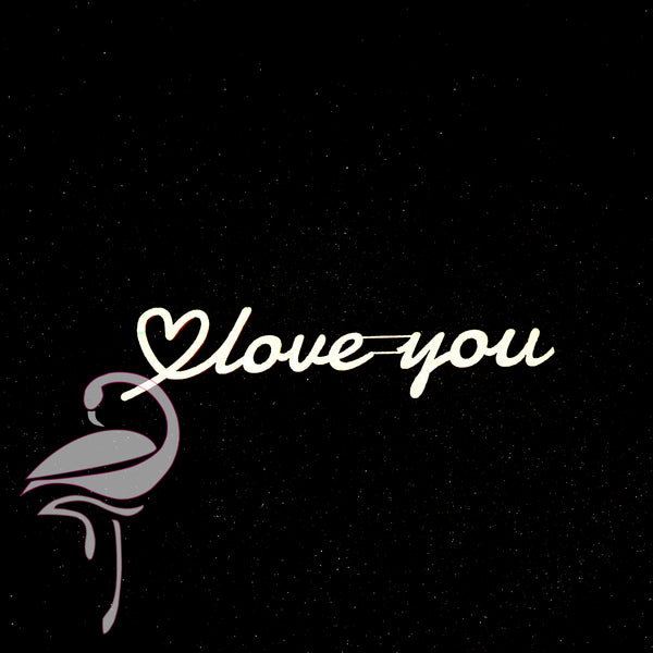 Love you - 84 x 20mm - white cardboard 1.5mm - Flamingo Craft