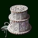 3D cake intricate - 60mm high - white cardboard 1mm thick
