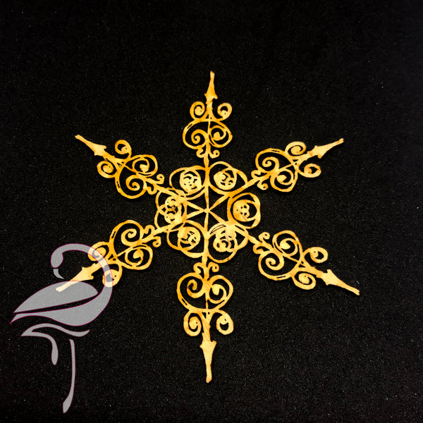Christmas snowflake - 90 x 100mm - wood 3mm thick - Flamingo Craft