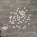 Resin flower 7mm, flat back pearlescent ivory x 25 pcs - Flamingo Craft