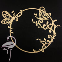 Frame with butterflies - 142 x 146mm - white cardboard 1mm - Flamingo Craft
