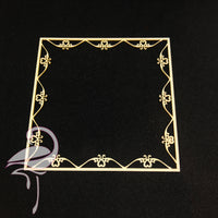 Frame with scallops and hearts - 90 x 90mm - white - Flamingo Craft